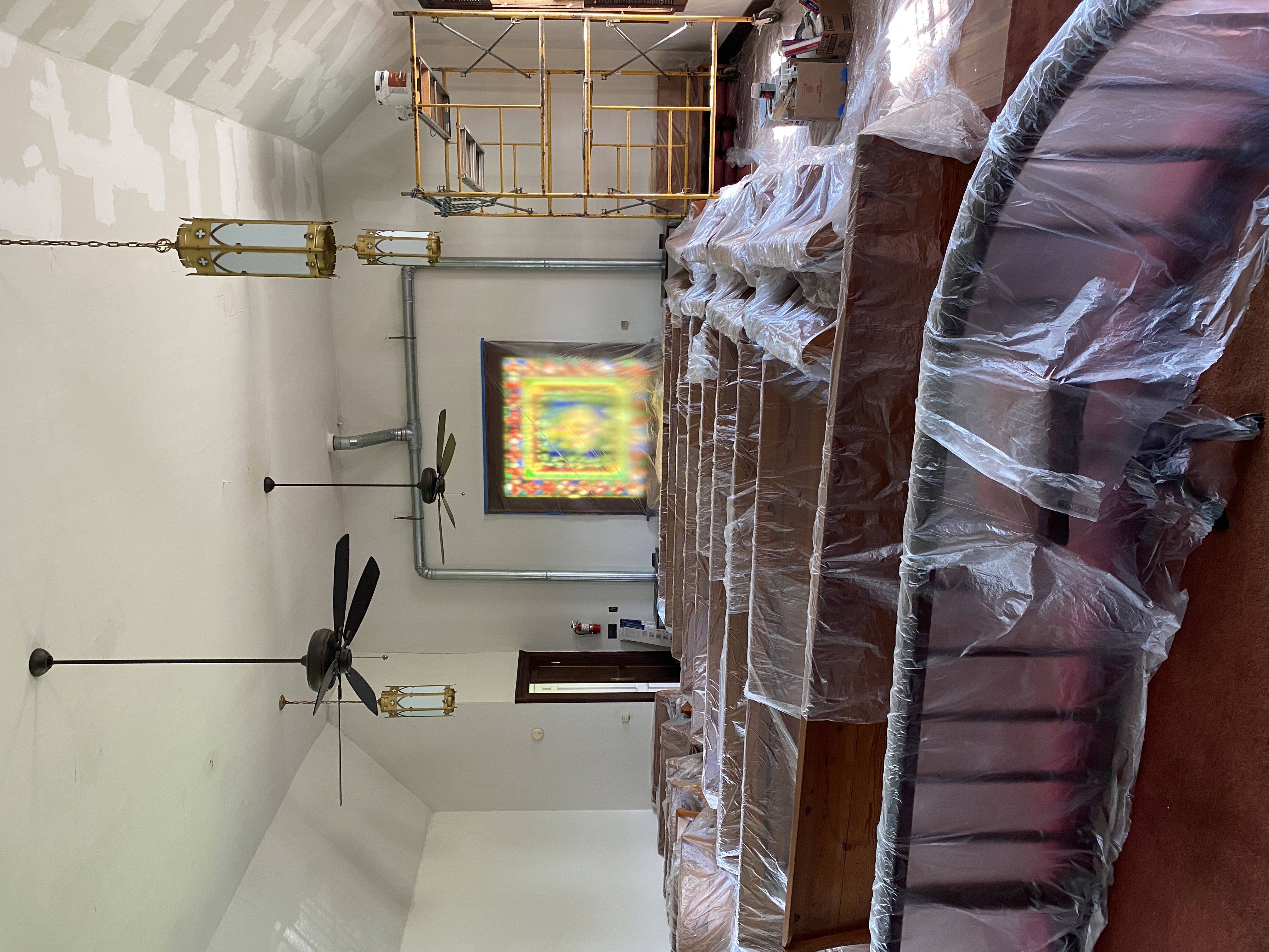 church nave undergoing renovations