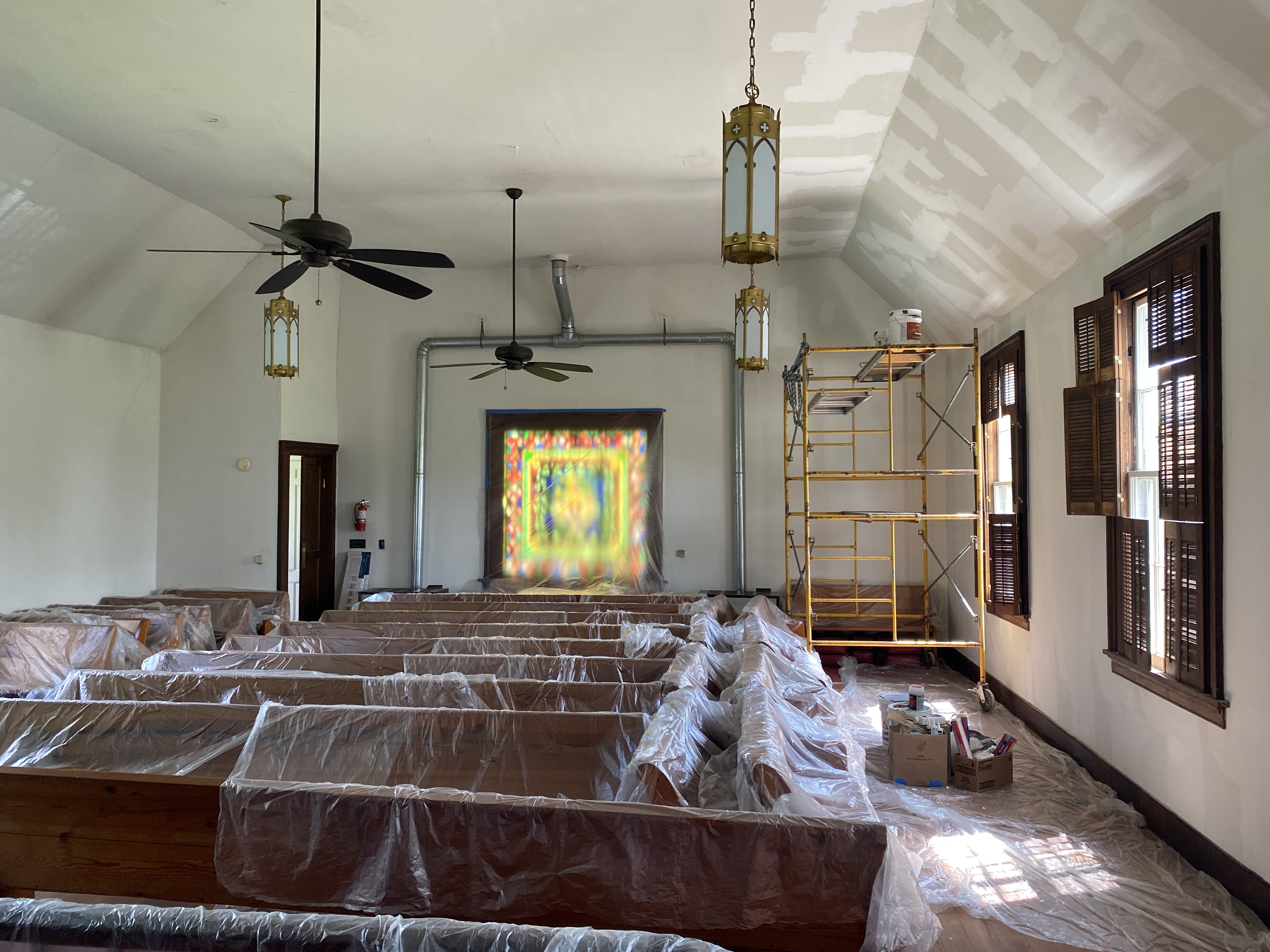 church nave undergoing renovations