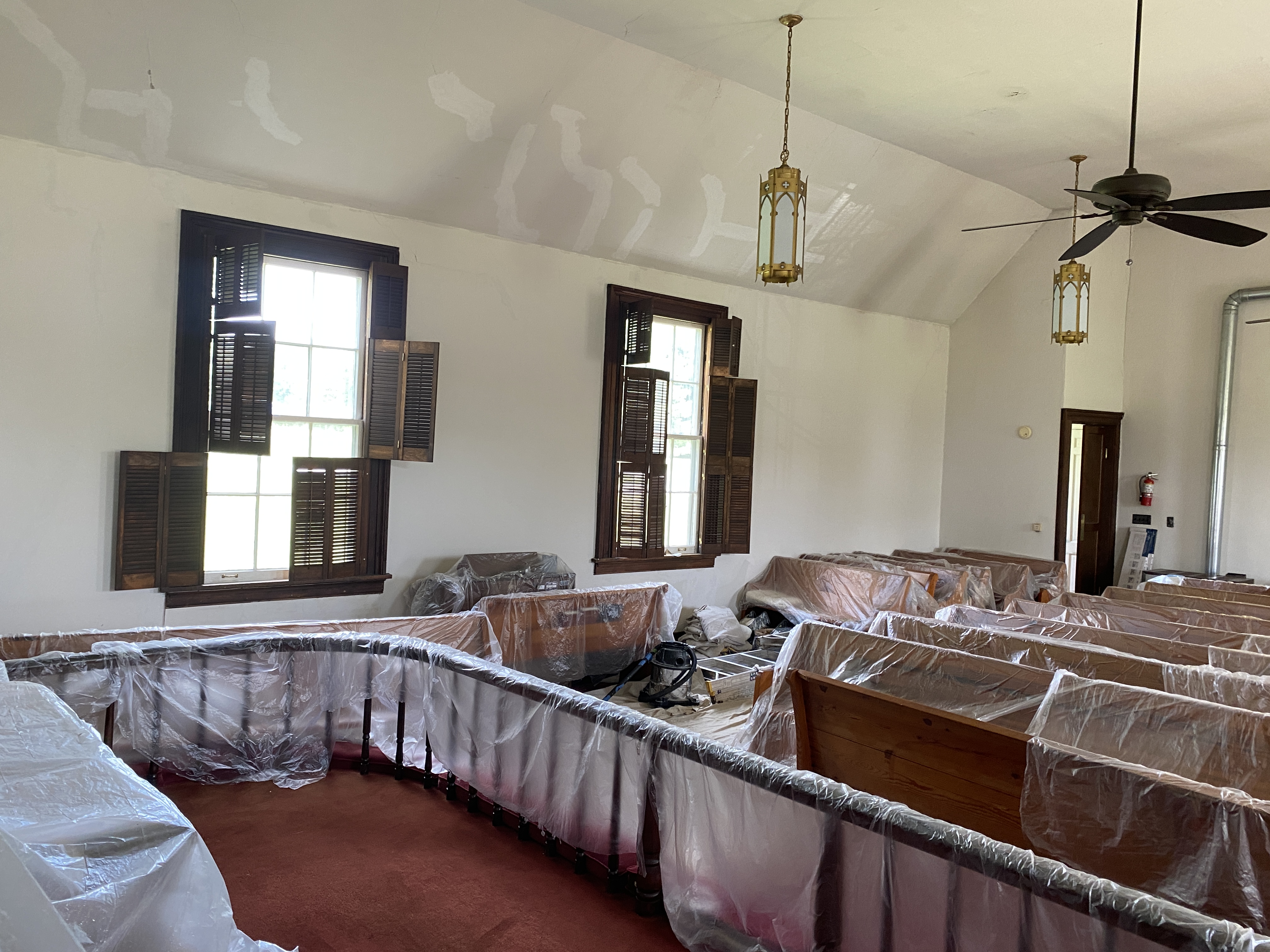 church nave undergoing renovations